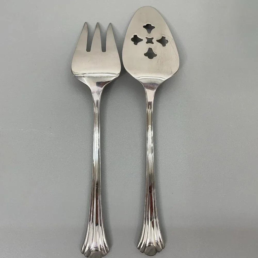 Imperial Seaswept Flatware Serving Set Meat Fork Pie Cake Server Stainless Korea